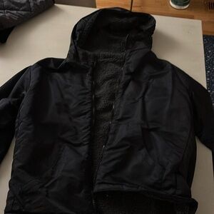 Fabletics rain coat. Fleece like material lined